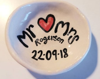 Ceramic Trinket Dish - Personalised Wedding