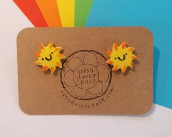 Keramik Smiley Sunshine - Ohrstecker