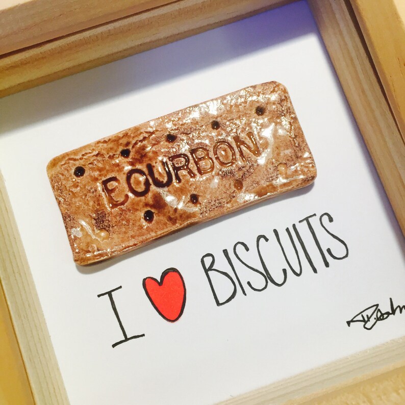 I love Biscuits Framed Ceramic Art Bourbon image 2