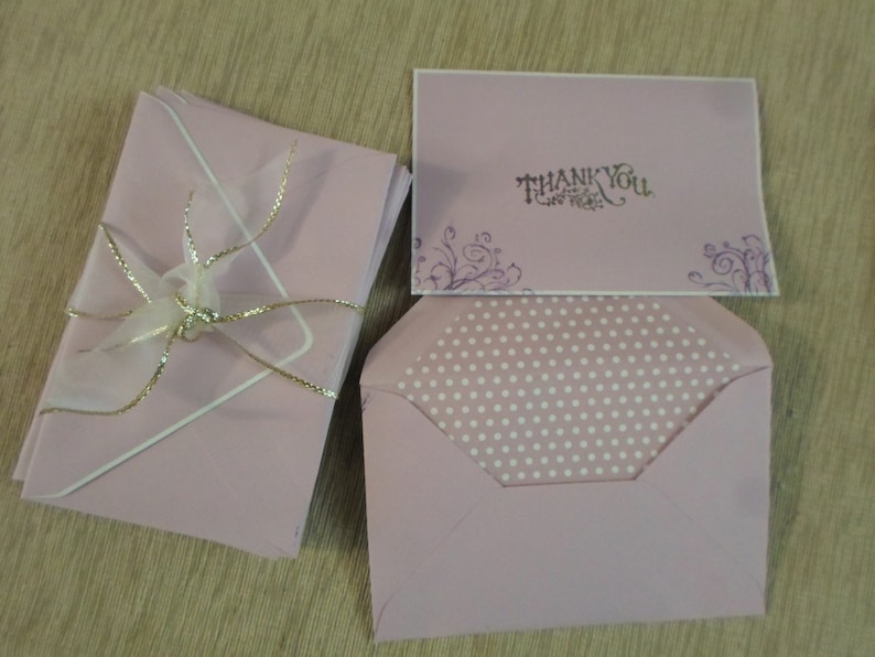 10 Thank You Notes with Envelopes Note Sheet 6.5 x 5