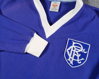 Glasgow Rangers FC Retro Jersey Mens M Vintage Style from 50's TOFFS Long Sleeve