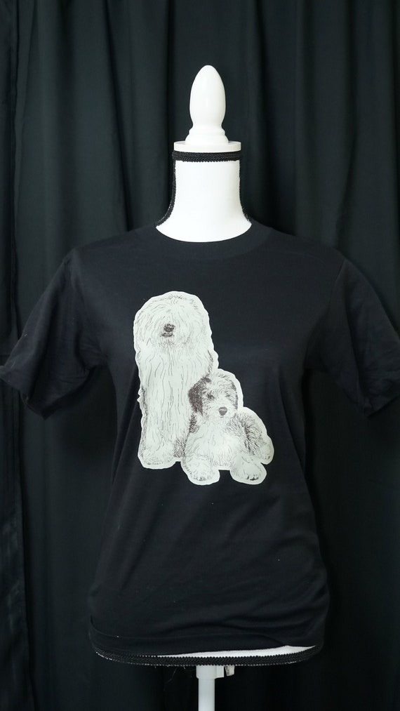 Sheep Dog Puppy Art Vintage Iron-On T-Shirt