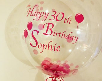 Birthday Personalised Helium Bubble Balloon In A Box