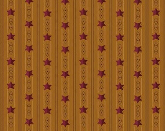 Right as Rain fabric Civil War 1800's Kim Diehl fabric Ticking Star Stripe 9835-404 Gold Sewing Quilting 100% cotton by yard