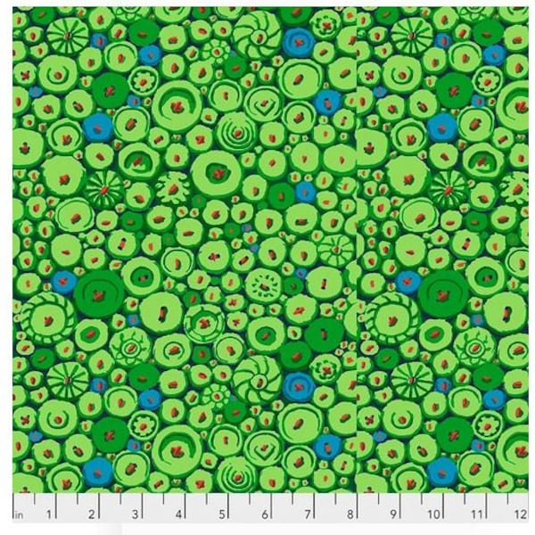 Kaffe Fassett fabric Button Mosaic fabric GP182 green abstract 100% Cotton Sewing Quilting freespirit fabric by the yard