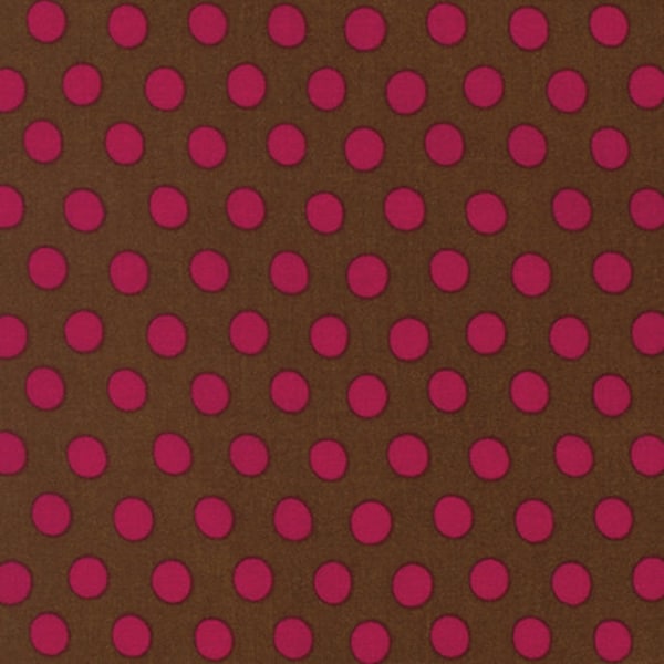 Kaffe Fasset fabric Spot Classics GP70 Cocoa pink brown polka dot circles craft abstract sewing quilting 100% cotton by the yard