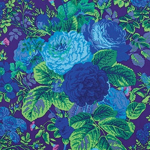 Kaffe Fassett fabric Phillip Jacobs Stash Gradi Floral PJ53 Purple green blue pink flowers floral sewing quilting 100% cotton by the yard
