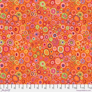 Kaffe Fassett fabric paperweight GP20 red pink green orange purple circles abstact 100% Cotton Sewing Quilting fabric freespirit by the yard