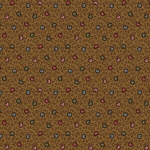 Lily&#39;s Locket fabric Pam Buda Clematis R170549 Coffee floral Marcus fabric Sewing Quilting 100% cotton fabric by the yard