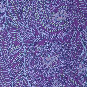 Kaffe Fassett fabric Ferns fabric GP147 Purple blue pink green floral flowers 100% Cotton Sewing Quilting Freespirit fabric by the yard