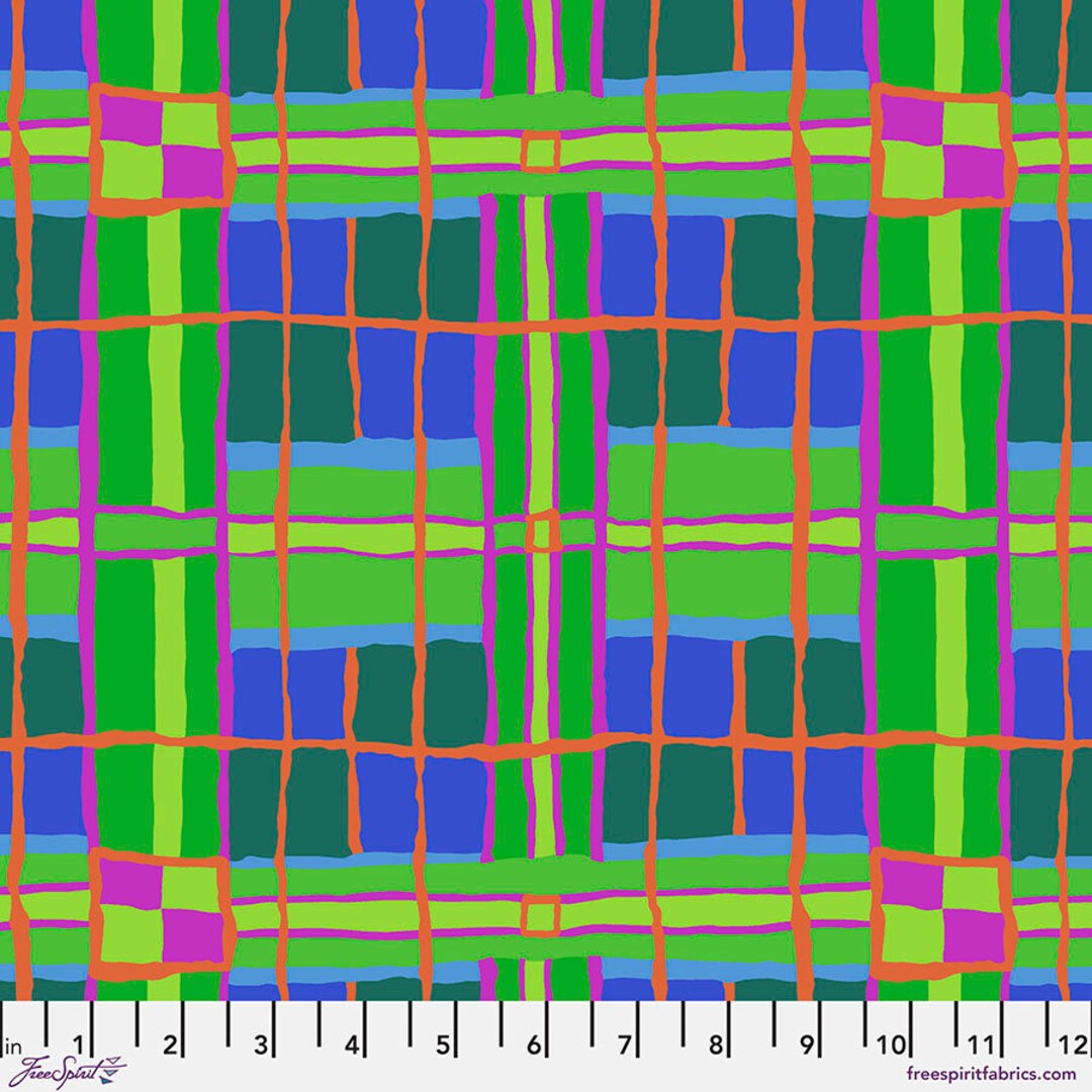 Checkmate Fabric Brandon Mabley Fabric Kaffe Fassett Fabric BM86 Green ...