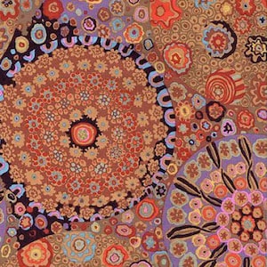 Kaffe Fassett fabric Classics Millefiore GP092 Brown black blue green 100% Cotton Sewing Quilting craft fabric freespirit by the yard