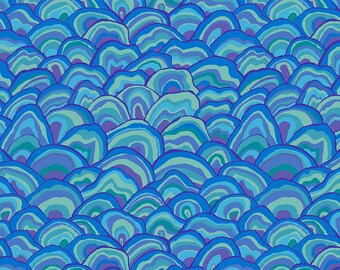 Kaffe Fassett fabric Brandon Mably Wobble BM92 Blue 100% Cotton Sew Quilt by the yard
