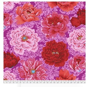 Kaffe Fassett fabric Phillip Jacobs Brocade Peony PJ62 Hot pink floral flowers 100% Cotton Sew Quilt freespirit by the yard