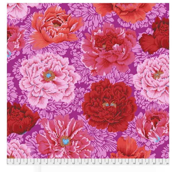 Kaffe Fassett fabric Phillip Jacobs Fall 2015 Brocade Peony PJ62 Hot pink floral flowers 100% Cotton Sew Quilt freespirit by the yard