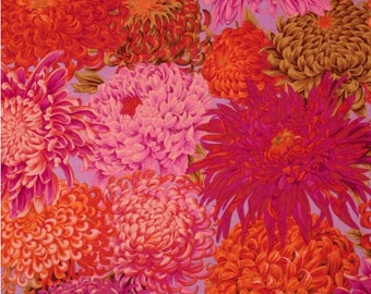 Kaffe Fassett fabric Phillip Jacobs Japanese Chrysanthemum PJ41 Pink floral 100% Cotton Sew Quilt per yard freespirit