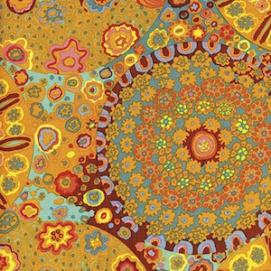 Kaffe Fassett fabric Classics Millefiore GP092 Orange brown yellow 100% Cotton Sewing Quilting craft fabric freespirit by the yard