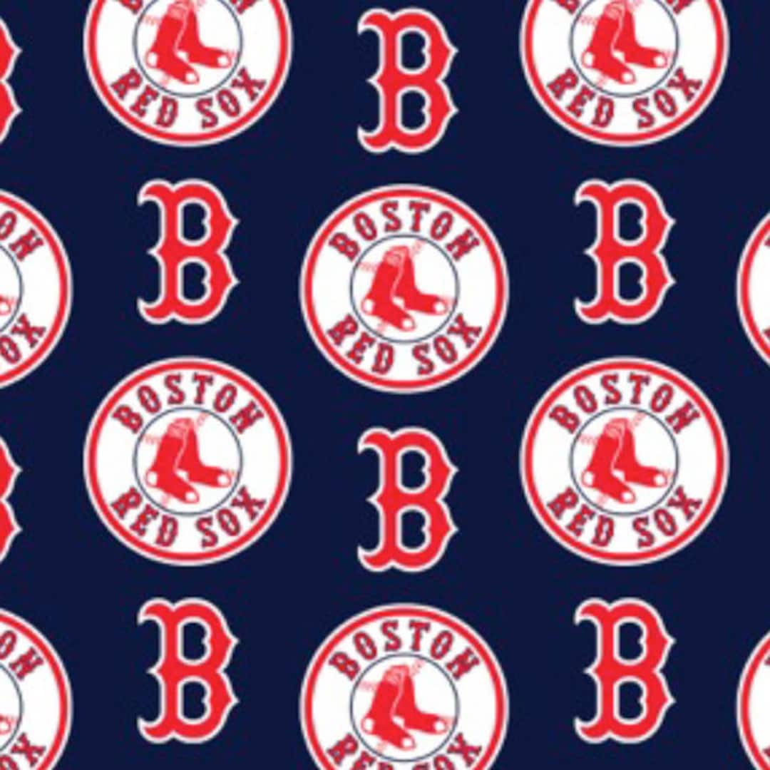 Boston Red Sox Fabric Blue Background Major League Baseball 