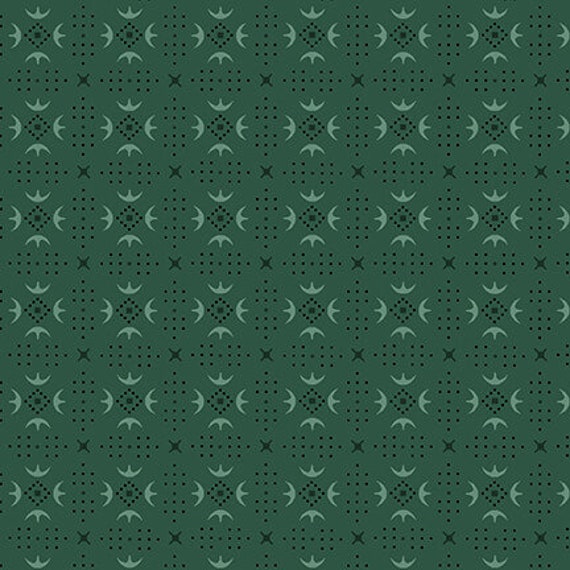 Esther's Heirloom Shirtings fabric Reproduction Kim Diehl Turkey Tracks 1603-77 green by the yard