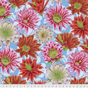 Kaffe Fassett fabric Phillip Jacobs Spring 2019 Cactus Flower PJ96 Multi floral FreeSpirit 100% Cotton Sew Quilt by the yard