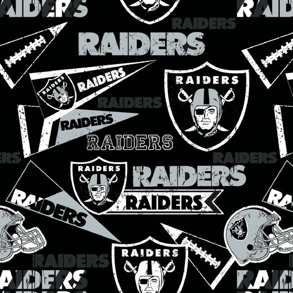 NFL LAS VEGAS Raiders Vintage Retro Print Football 100% Cotton 