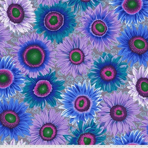 Kaffe Fassett fabric Philip Jacobs fabric Van Gogh PJ111 Blue Sewing Quilting floral freespirit 100% Cotton fabric by the yard