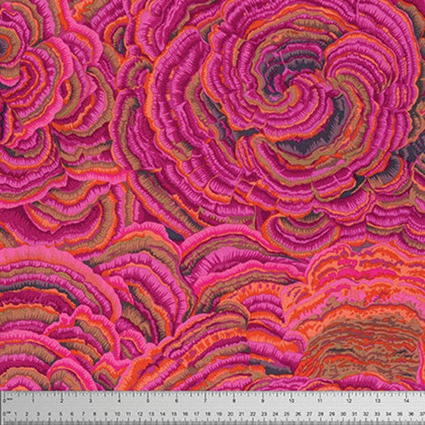 Kaffe Fasett fabric Philip Jacobs Tree Fungi PJ82 Pink brown red orange  abstract 100% Cotton Fabric Sewing Quilting by the yard Freespirit