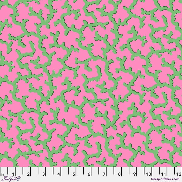 Kaffe Fassett fabric February 2024 Philip Jacobs fabric Coral PJ04 Green 100% Cotton Sew Quilt fabric freespirit by the yard