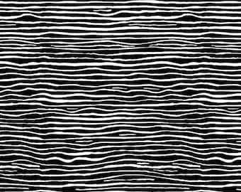 Brandon Mabley fabric Kaffe Fassett fabric Creased BM50 Black white wavy stripe Sewing Quilting 100% cotton by the yard