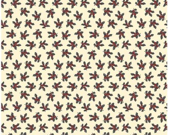 Christmas at Buttermilk Acres fabric Holly Stacy West fabric Berries grey leaves C10903 Grey Sewing Quilting 100% cotton by yard