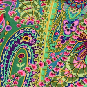 Kaffe Fassett fabric Stash Paisley Jungle GP60 Green pink purple blue yellow floral 100% Cotton Sew Quilt by the yard freespirit