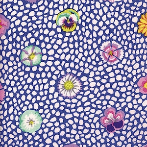 Kaffe Fassett fabric Guinea Flower GP59 Blue white pink green yellow floral 100% Cotton Sewing Quilting fabric by the yard freespirit