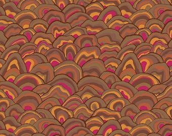 Kaffe Fassett fabric Brandon Mably Wobble BM92 Brown 100% Cotton Sew Quilt freespirit by the yard