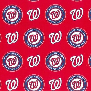 MLB cotton fabric Washington Nationals baseball Major League red white blue 100% cotton fabric sew quilting by the yard