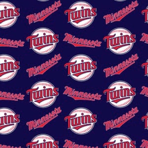 Minnesota Twins fabric Major League Baseball MLB Teams 100% cotton fabric by the yard navy blue white red professional sports