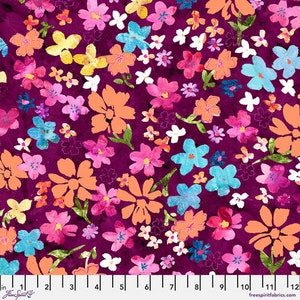 Katrinka fabric Nature&#39;s Contours Floral KA21 Multi sewing quilting fabric FreeSpirit 100% cotton fabric by the yard