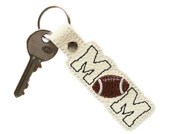 Rugby Football Mom Keyfob | Sports Mom Keyring | Sports Keyfob | Gifts for Mums | Faux Leather Keyfob