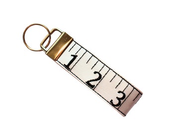 Tape Measure Key Fob, sewing themed keyring, gift ideas for carpenters