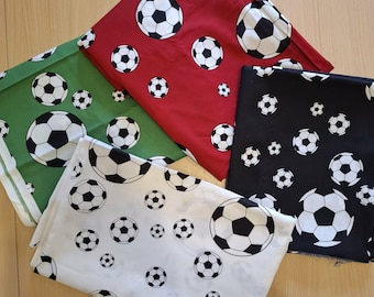 Paquete de telas de fútbol, tela de fútbol verde, roja, blanca y negra, material estampado de fútbol, tela para manualidades de fútbol