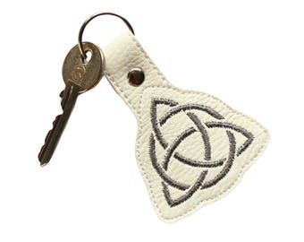 Embroidered Celtic knot keyfob, Welsh keyring, Celtic themed gifts