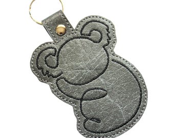 Koala Keyfob, machine embroidered koala keyring, Australian themed gift ideas, Australian wildlife gift ideas, koala themed gift ideas