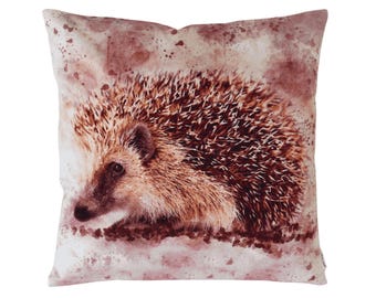 Hedgehog cushion cover, hedgehog pillow, hedgehog gift ideas, hedgehog lovers, wildlife rescue centre