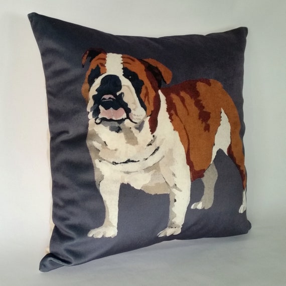 British Bulldog cushion cover bulldog Bulldog pillow | Etsy