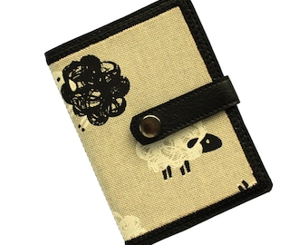 Fabric and Faux Leather Notebook Cover, Refillable Journal Sleeve, Reusable Sustainable Writing Gift