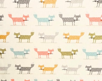 Fryetts Foxy Fabric: Multicolored Cotton Print