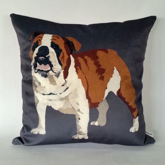 British Bulldog cushion cover bulldog Bulldog pillow | Etsy