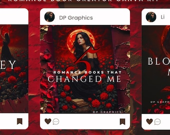Dark Romance Book Creator Canva Templates | BookTok, Bookstagram Graphics (Digital Download)
