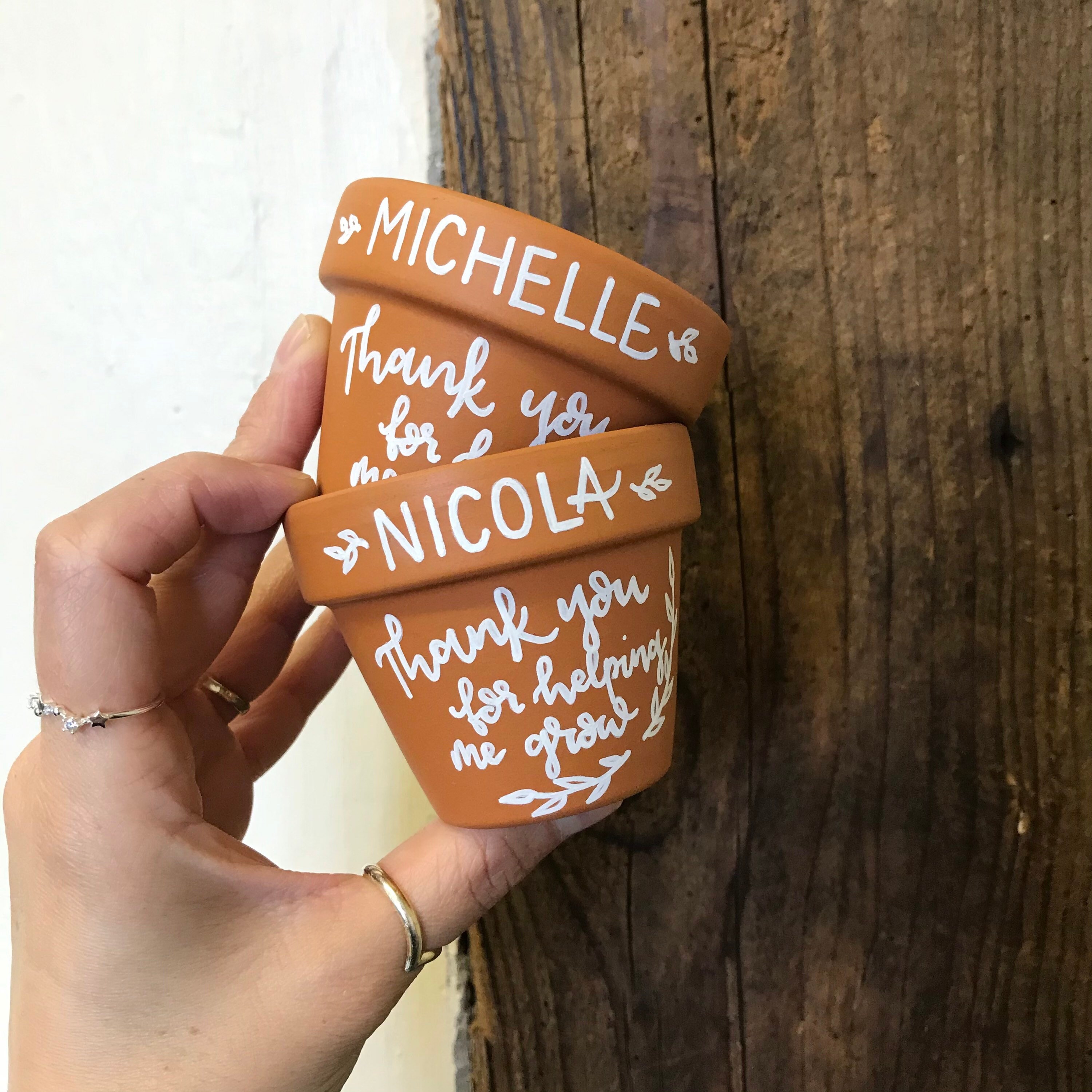 Personalised Terracotta Pots Personalised Gifts Plant Etsy