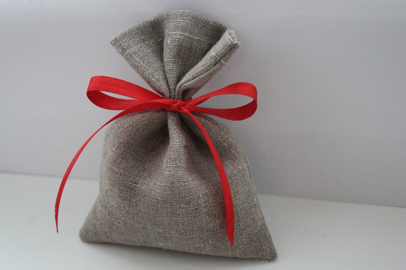 Set of 130 Wedding Favor Bags Grey Linen Favor Bags Medium 4 x 6