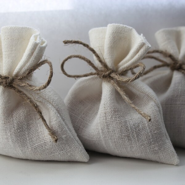 Linen Favor Bags Etsy